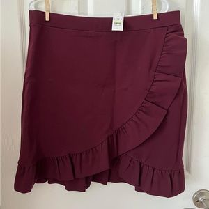 Loft, BRAND NEW with tags, burgundy stretchy skirt